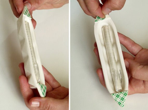 Studio Armadillo - Origami Mezuzah - White and Gold - ModernTribe