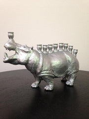 The Vanilla Studio Menorah Menoppopotamus - Hippo Menorah in Silver