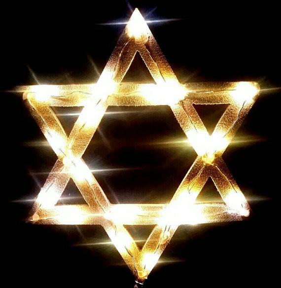 InterfaithLiving - Light - Up Star of David Tree Topper - White - ModernTribe