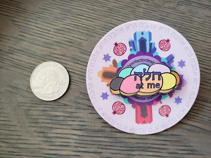 Lynn Factor Designs Brooches & Pins Multicolored Rainbow Challah at Me Pin