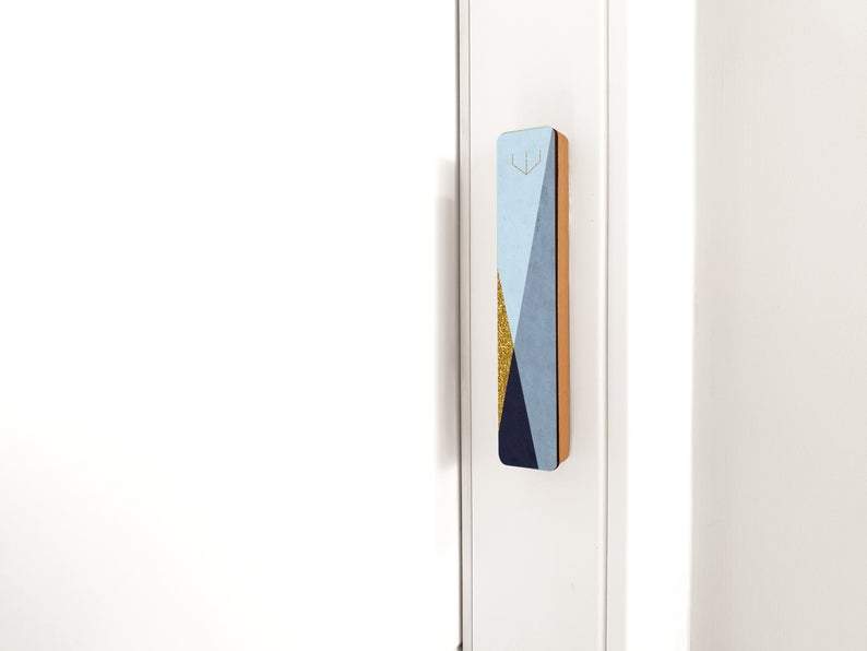 Gala Studio - Modern Geometric Mezuzah by Gala Studio - Gray, Blue, Light Blue or Pink - ModernTribe