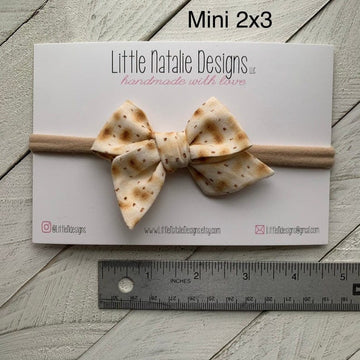 Festive Gal Headbands Small Matzah Bow Headband - Choice of Size