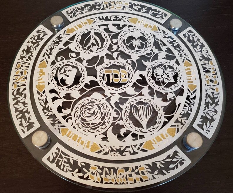 Jennifer Kaplan Designs - Papercut Spring Decor Seder Plate - ModernTribe