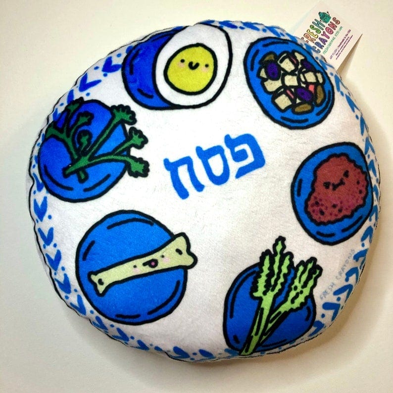 Fresh Crayons - Seder Plate Plush Pillow by Fresh Crayons - ModernTribe