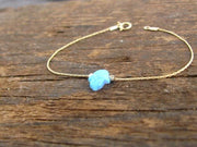 Mini Maxi Bracelets Blue Opal Hamsa Bracelet - Silver or Gold