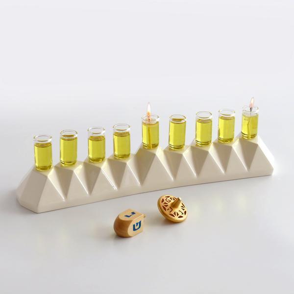 Studio Armadillo - Hanukkah Oil Menorah for Oil or Wax Candles - ModernTribe