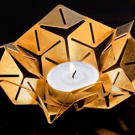 Studio Wallaby - Kano Shabbat Candlesticks Set by Studio Wallaby - Brass - ModernTribe