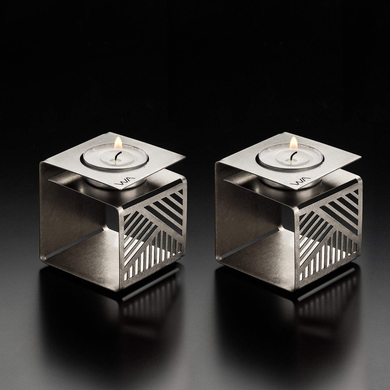 Studio Wallaby - Klara Shabbat Candlesticks Set by Studio Wallaby - Steel - ModernTribe