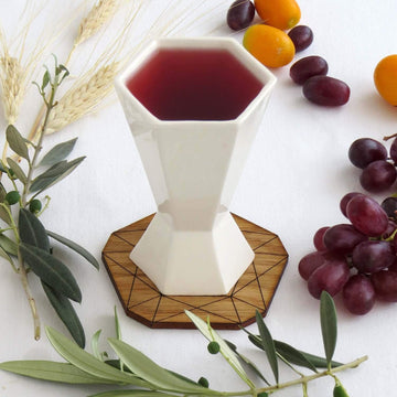 Studio Armadillo Kiddush Cup Minimalist White Shabbat Kiddush Cup