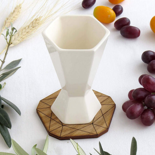 Minimalist White Shabbat Kiddush Cup