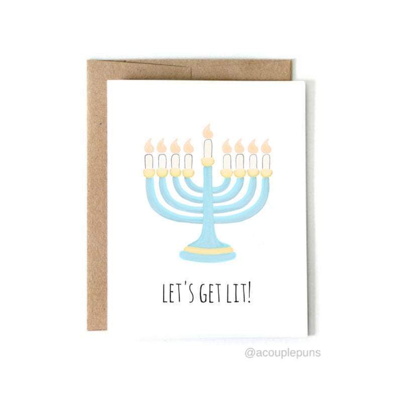 A Couple Puns - Let's Get Lit Greeting Card, Box of 6 - ModernTribe