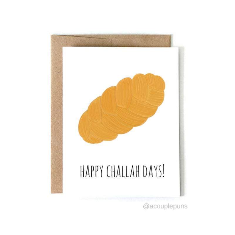 A Couple Puns - Happy Challah Days Greeting Card, Box of 6 - ModernTribe