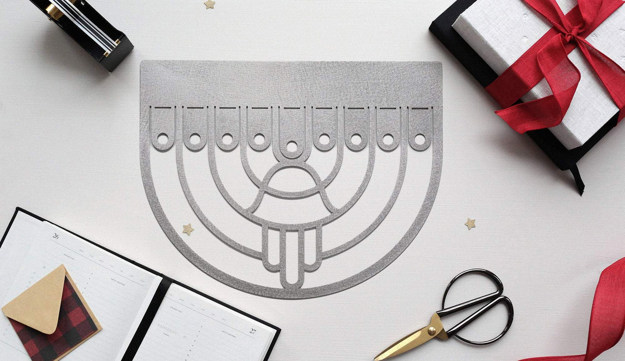 Studio Wallaby - Flat Modern Hamsa Hanukkiah - ModernTribe