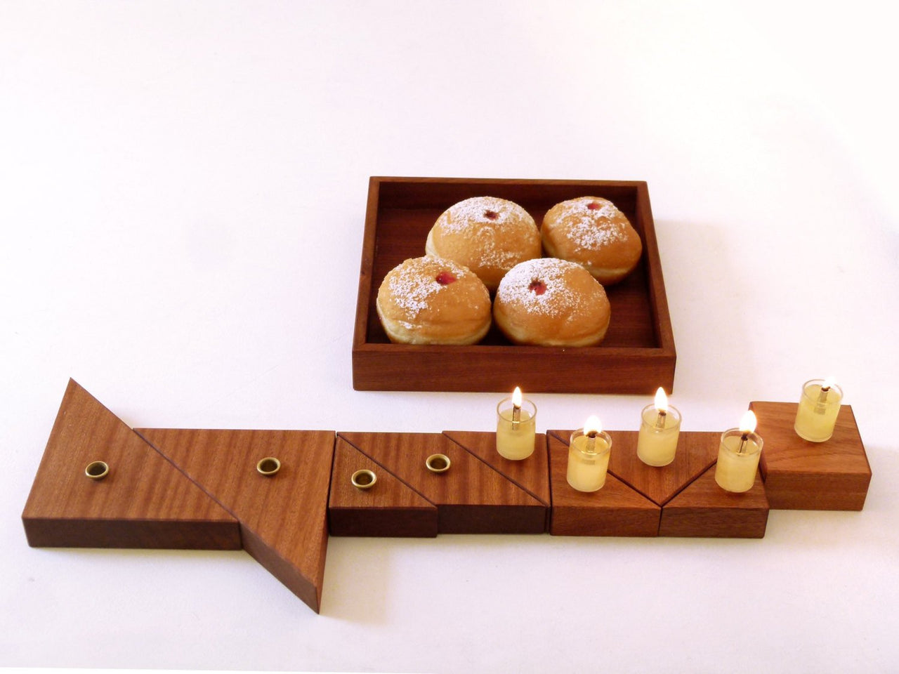 Studio Armadillo - Wood Tangram Hanukkah Menorah - ModernTribe