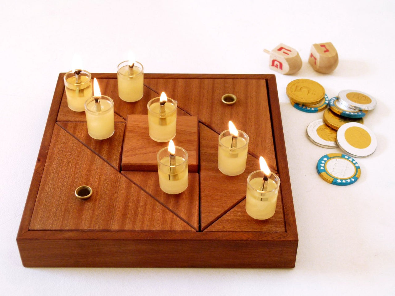Studio Armadillo - Wood Tangram Hanukkah Menorah - ModernTribe