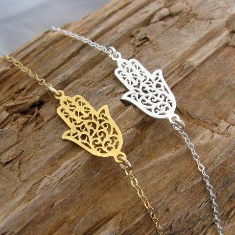 Mini Maxi - Lacy Hamsa Bracelet - Gold or Silver - ModernTribe