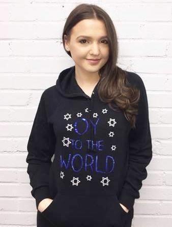 Sequin "Oy to the World" Women’s Hoodie Sweatshirt