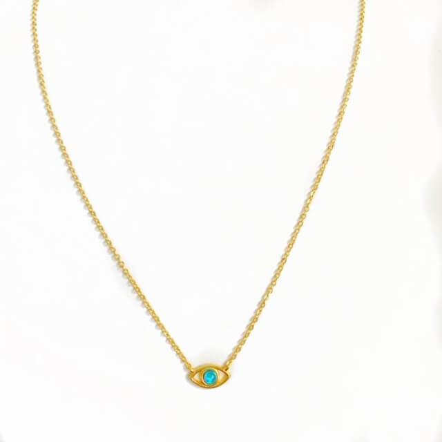 Stitch and Stone - Opal Evil Eye Necklace - Gold or Silver - ModernTribe