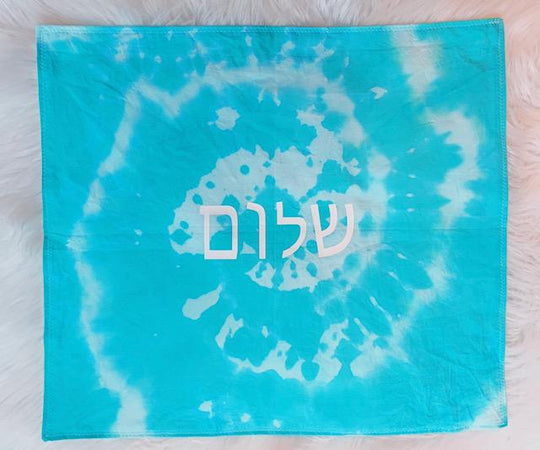 Tie-Dye Shalom Challah Cover