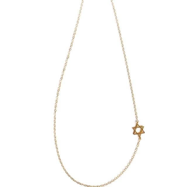 Stitch and Stone - Offset Sparkle Star of David Necklace - Gold or Silver - ModernTribe