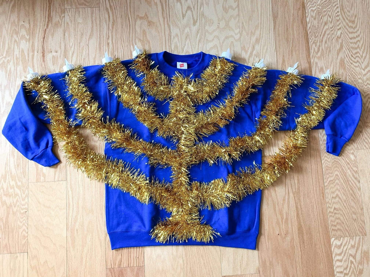 LiliPadDesign - Light Up Menorah Hanukkah Unisex Sweatshirt - Blue or White - ModernTribe