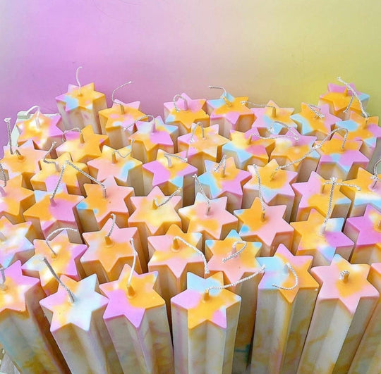 Tie Dye Star of David Pillar Candle