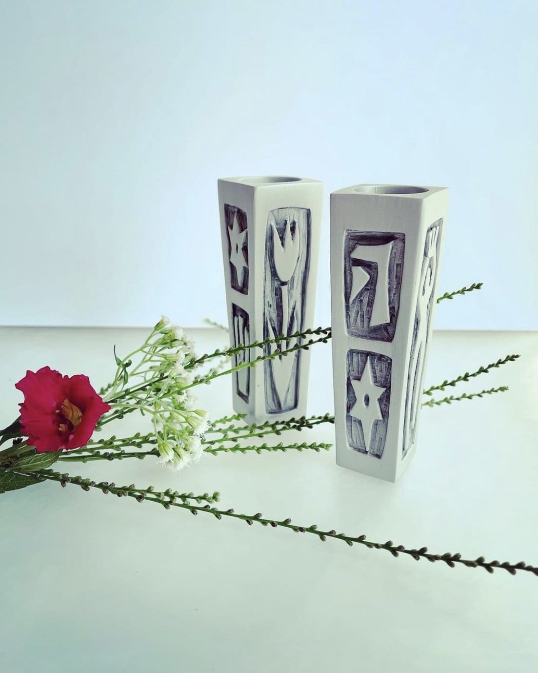Emily Rosenfeld - Shabbat Candle Holders with Figures by Emily Rosenfeld - ModernTribe