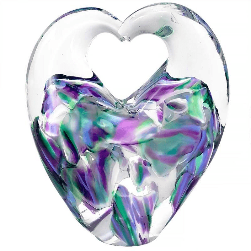 Rosetree Glass Studio Smash Glasses Glass Smash Glass Triple Heart Sculpture by Rosetree Glass Studio