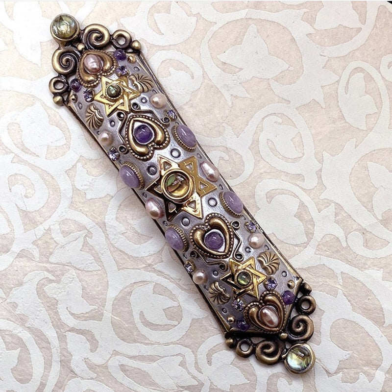 Michal Golan - Michal Golan Handmade Abalone and Amethyst Mezuzah - ModernTribe