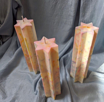 Esh Candles Tie Dye Star of David Pillar Candle