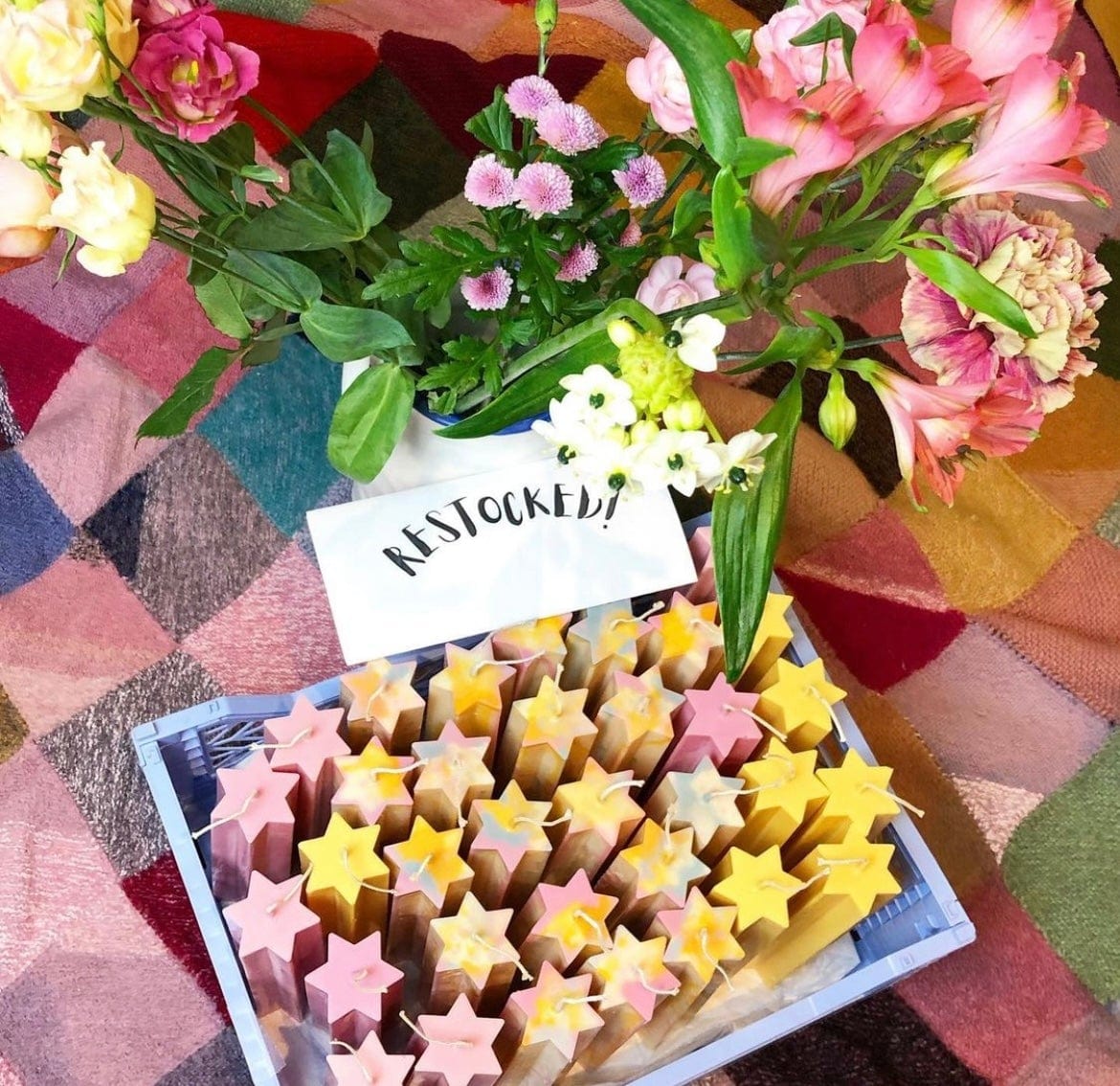 Esh - Star of David Pillar Candle - Pink or Yellow - ModernTribe