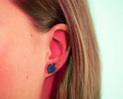 Ariel Tidhar Earrings Dreidel Stud Earrings - Blue Glitter or Blue Mirror
