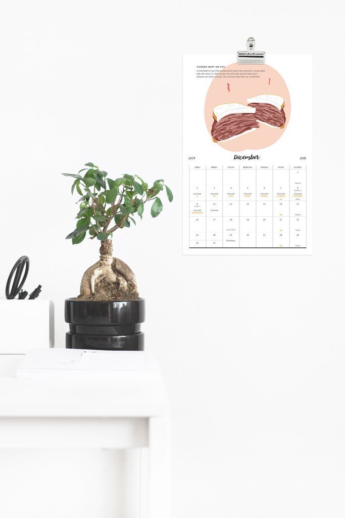 Chai and Home - The Jewish Deli - Jewish Wall 5779 Calendar - ModernTribe