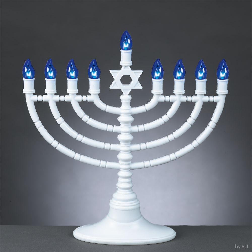 Rite Lite - White and Blue Electric LED Menorah - ModernTribe