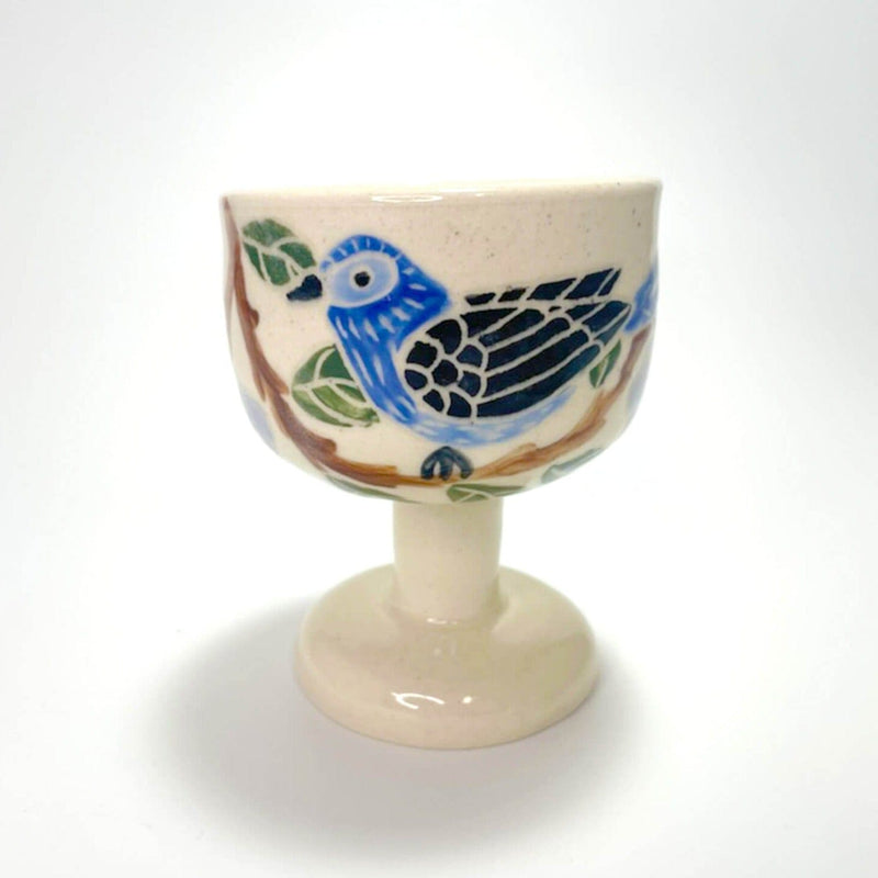 Goodstein Ceramics - Blue Bird Porcelain Kiddush Cup by Goodstein Ceramics - ModernTribe
