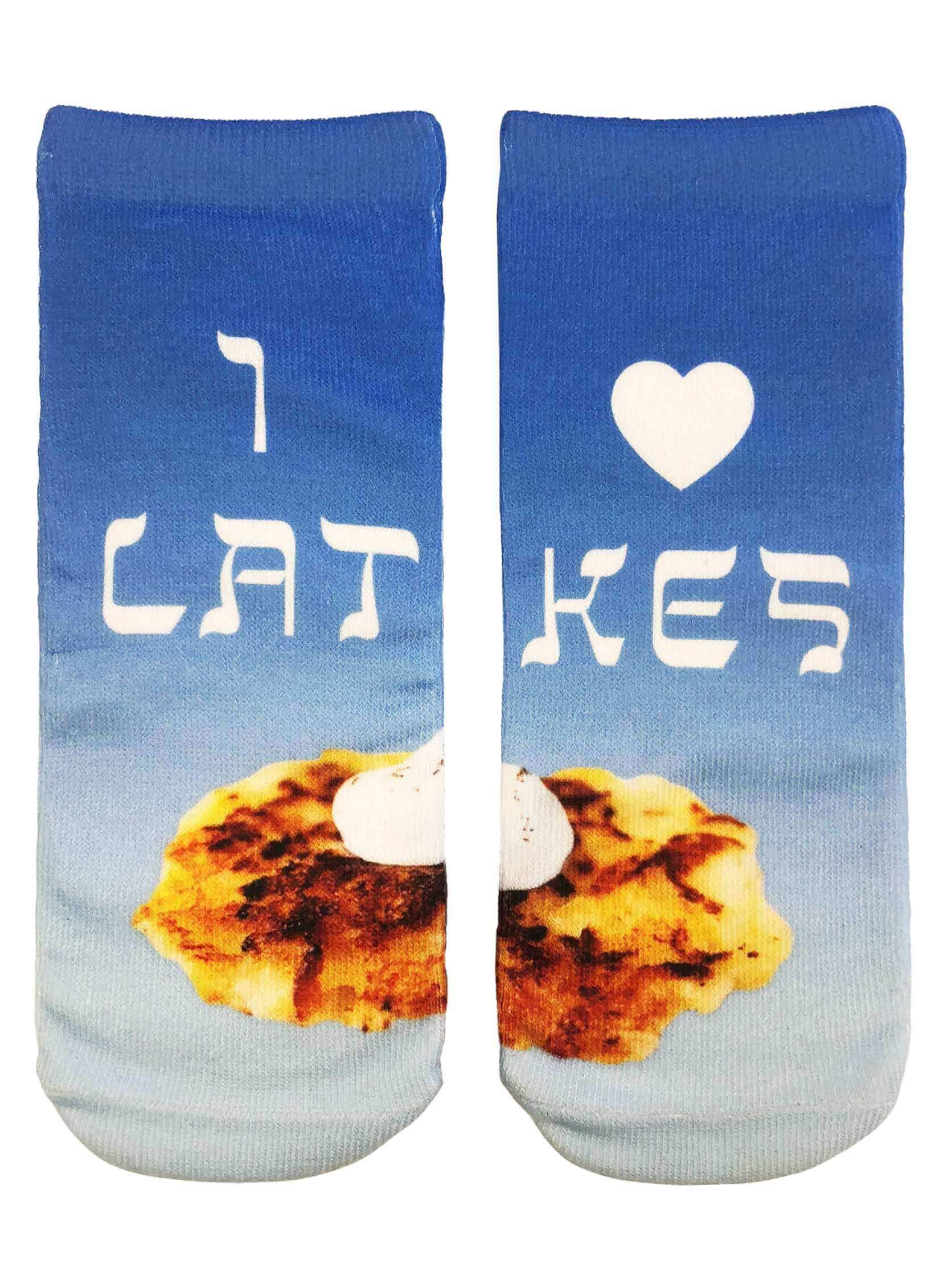 Living Royal Socks Blue / One Size I Heart Latkes Ankle Socks