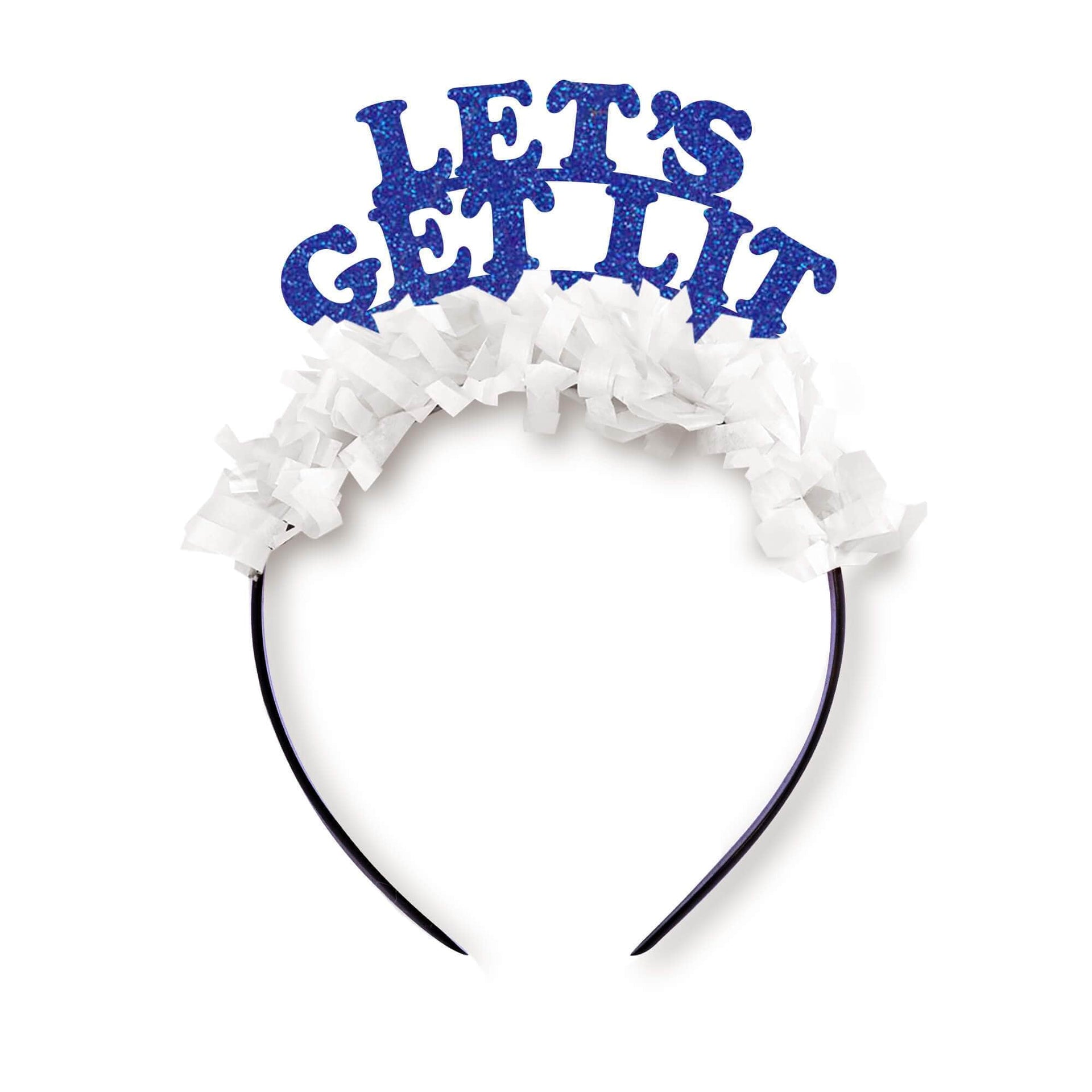 Festive Gal Headbands Blue Let's Get Lit Headband