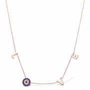 Alef Bet Necklaces Evil Eye Love Necklace - Silver, Gold or Rose Gold