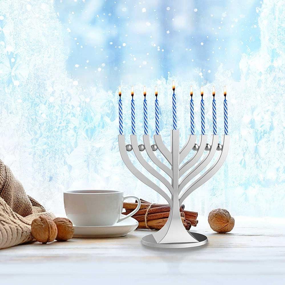 Aviv Judaica Menorahs Small Classic Menorah with Birthday Candles