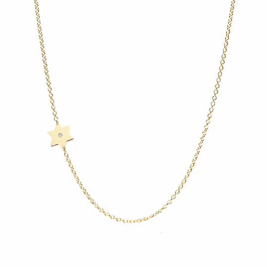 Classic Star of David Diamond Necklace - (Gold-Plated or Two-Tone)