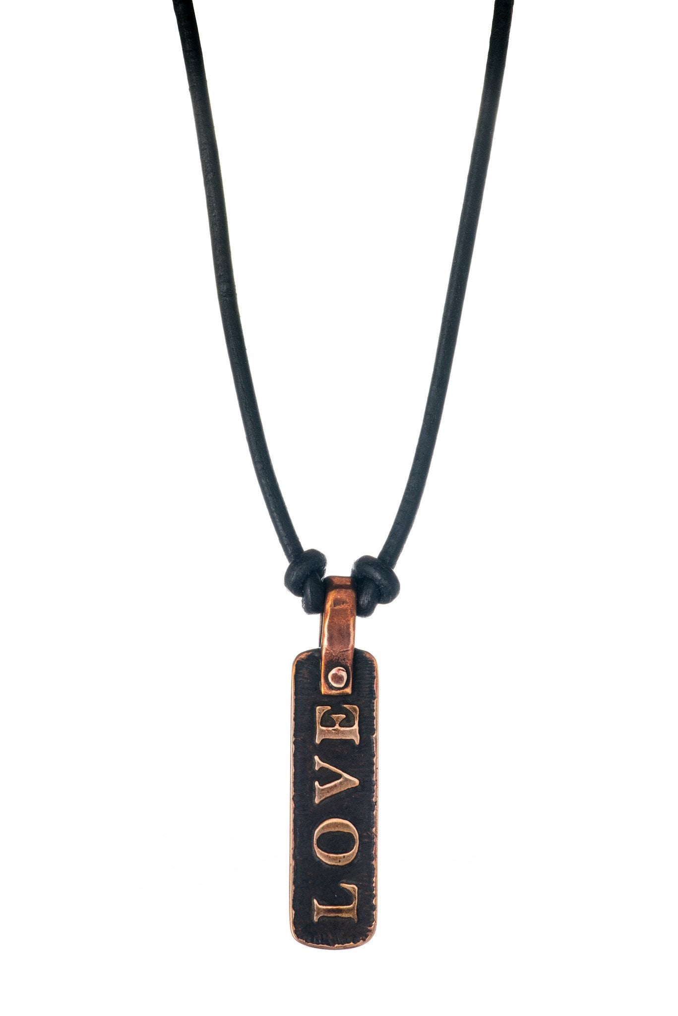 Marla Studio Necklaces Bronze / Cord / 16" Love (Ahava) Hebrew Necklace by Marla Studio - Silver or Bronze