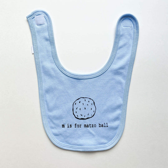 M is for Matzo Ball Baby Bib - (Choice of Color)