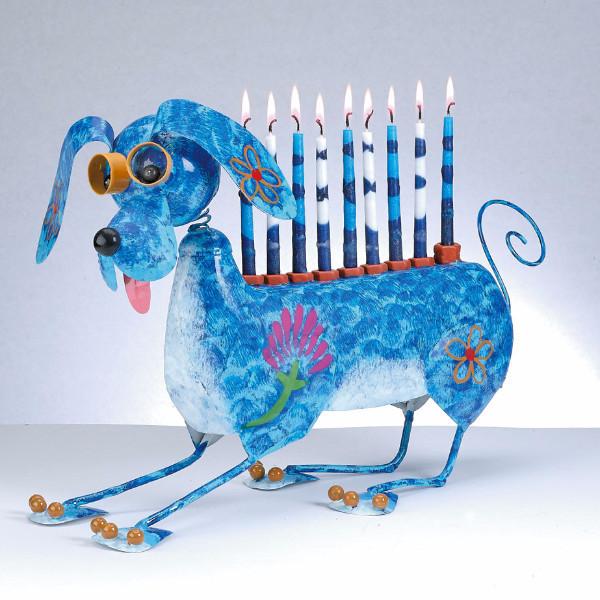 Rite Lite - Muttel the Dog Hand - Crafted Metal Menorah - ModernTribe