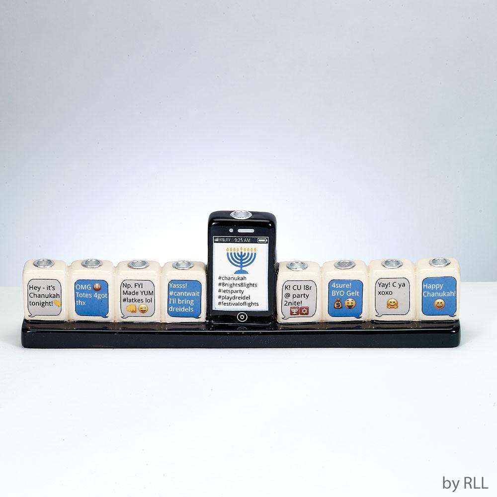Rite Lite - Texting Hand - Painted Menorah - ModernTribe