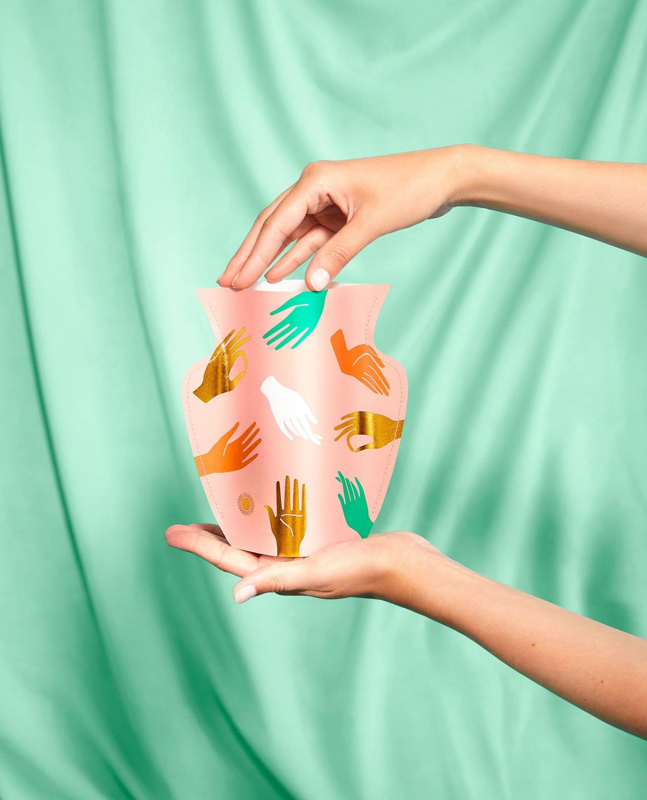 Octaevo - Pink Paper Hamsa Vase by Octaevo - Large or Mini - ModernTribe