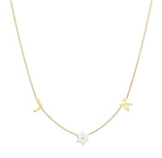 Miriam Merenfeld Jewelry Necklaces English or Hebrew Spaced Initials and Star of David Diamond Necklace - Sterling Silver, Gold Vermeil or Two-Tone