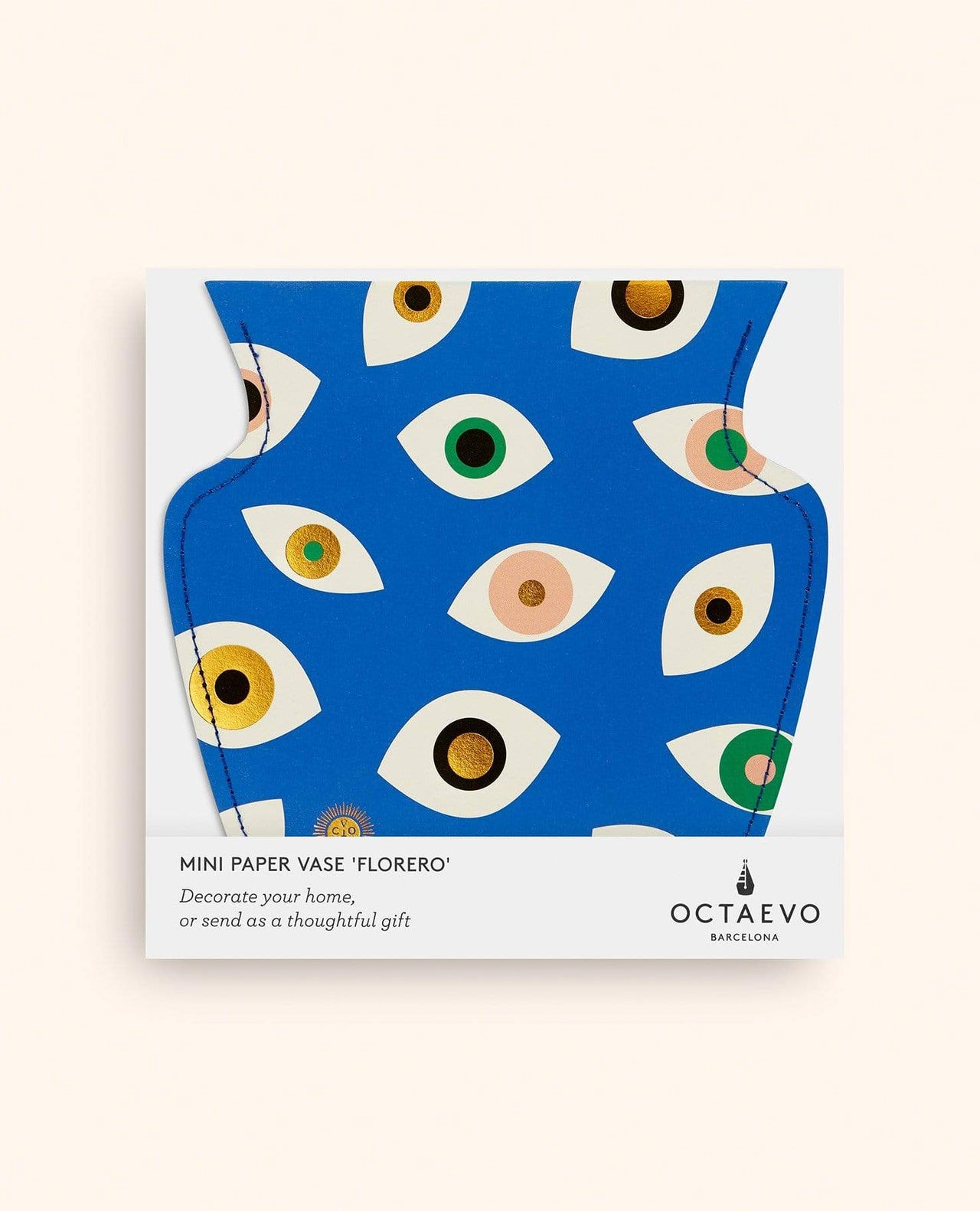 Octaevo - Blue Paper Evil Eye Vase by Octaevo - Large or Mini - ModernTribe
