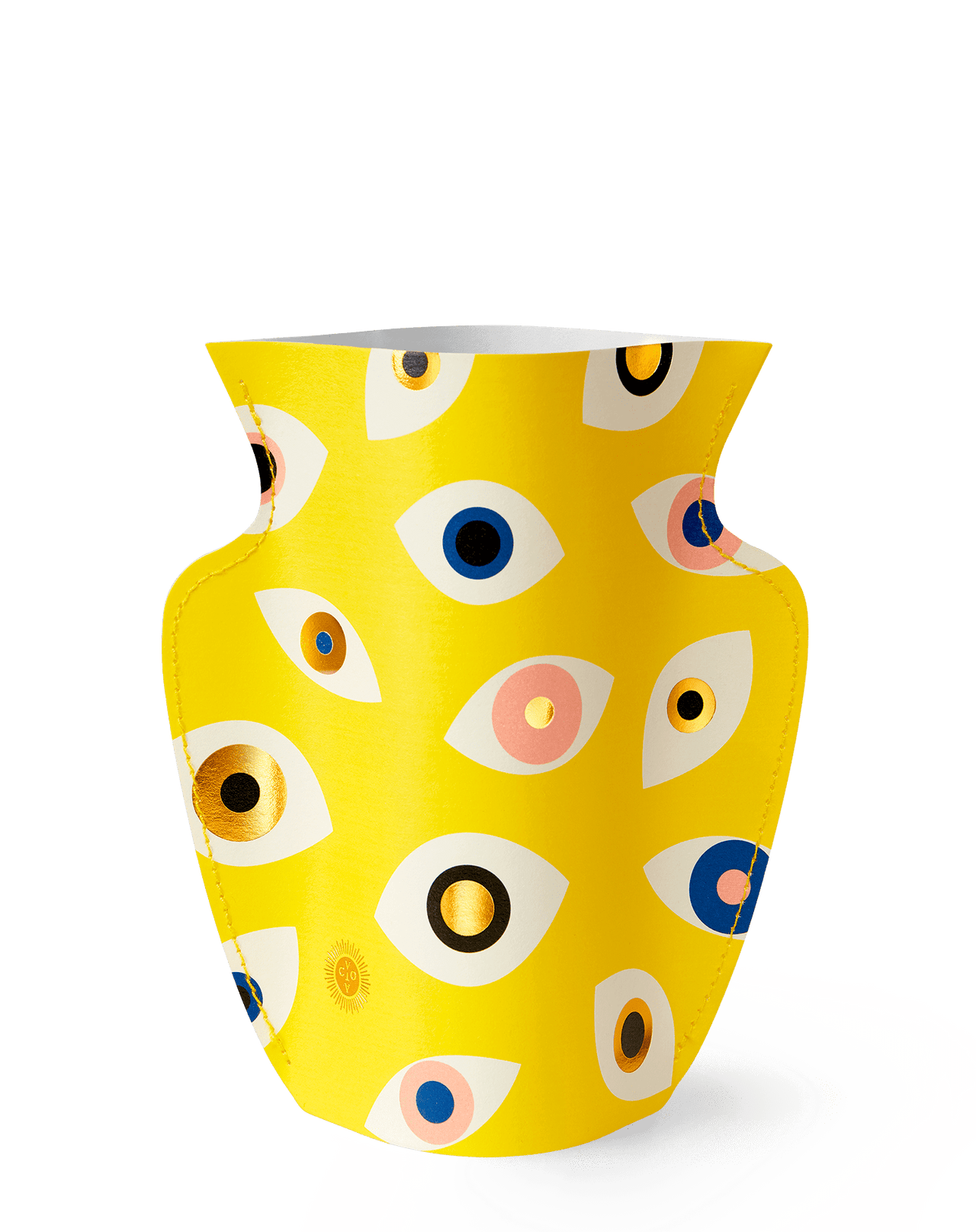 Octaevo - Yellow Paper Evil Eye Vase by Octaevo - Large or Mini - ModernTribe