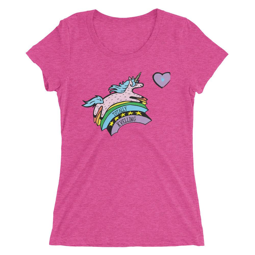 What Jew Wanna Eat - Jewnicorn Totally Kvelling Ladies' T-Shirt - Choice of Color - ModernTribe