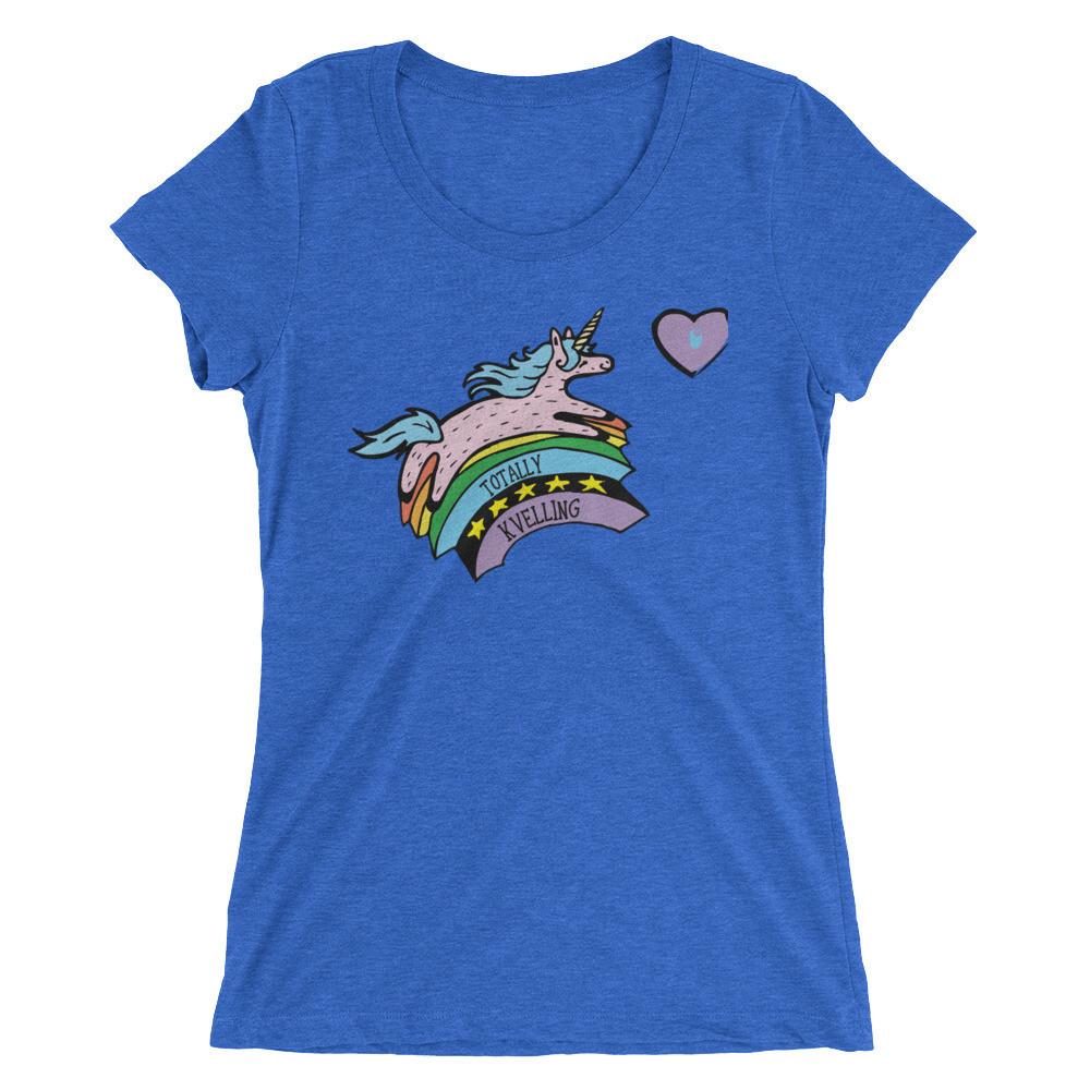What Jew Wanna Eat - Jewnicorn Totally Kvelling Ladies' T-Shirt - Choice of Color - ModernTribe